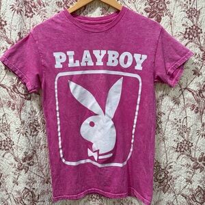 Playboy Pink Graphic Bunny Logo T-Shirt Women’s Small